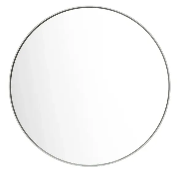 Round Wall Mirror with Frame - White