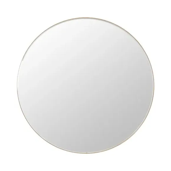 Round Wall Mirror with Frame - Wood