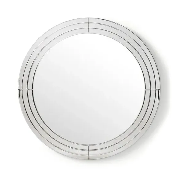 Round Wall Mirror with Triple Edge - Silver