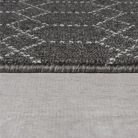 Round Washable Rug - Charcoal, Polypropylene