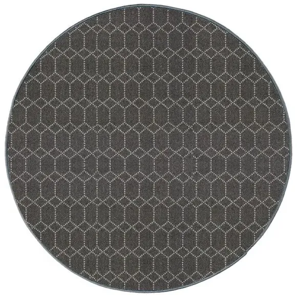 Round Washable Rug - Charcoal, Polypropylene