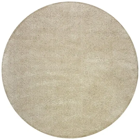 Round Washable Rug with Anti-Slip - Cream