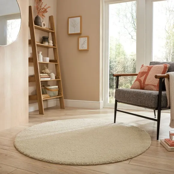 Round Washable Rug with Anti-Slip - Cream image