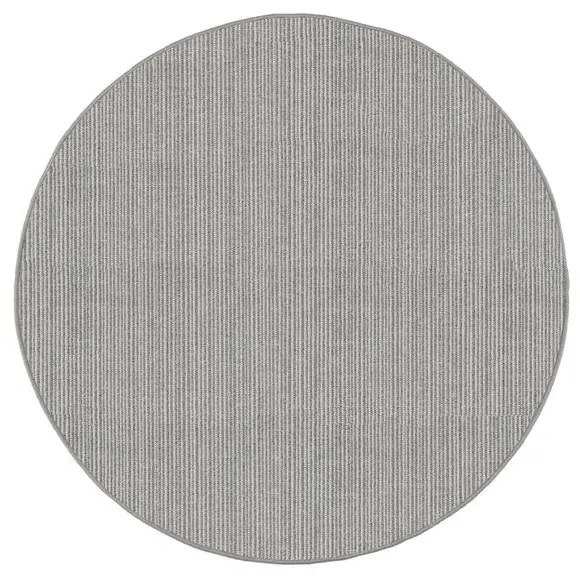 Round Washable Rug with Anti-Slip - Grey
