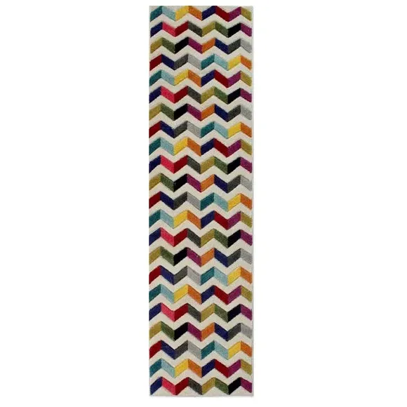 Runner Rug Hand-Carved - Multicoloured, Polypropylene