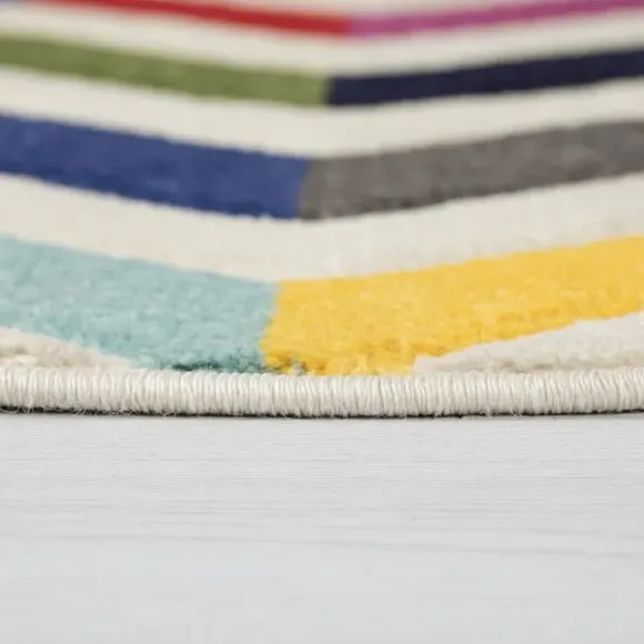 Runner Rug Hand-Carved - Multicoloured, Polypropylene