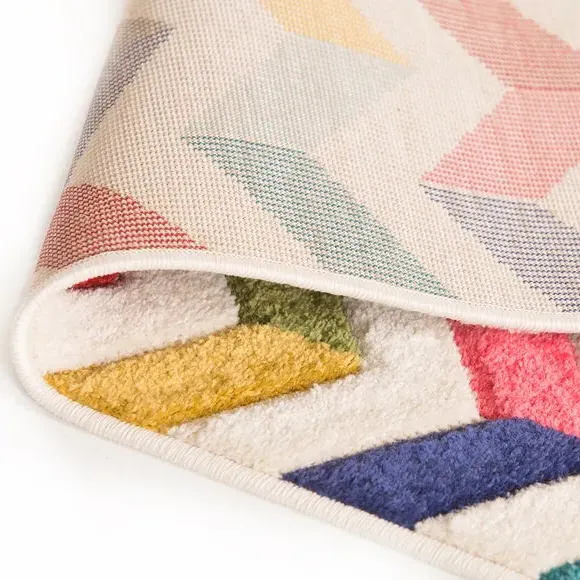 Runner Rug Hand-Carved - Multicoloured, Polypropylene