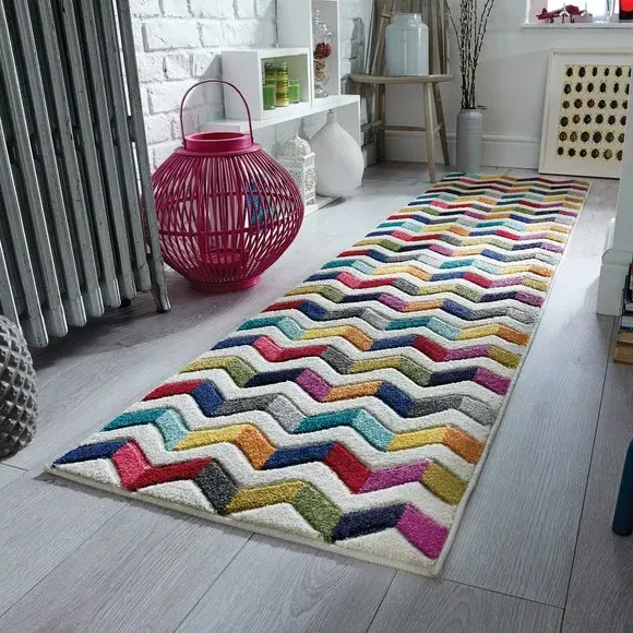 Runner Rug Hand-Carved - Multicoloured, Polypropylene image