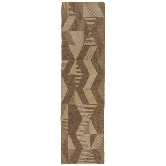Runner Rug Hand-Carved - Natural, Wool