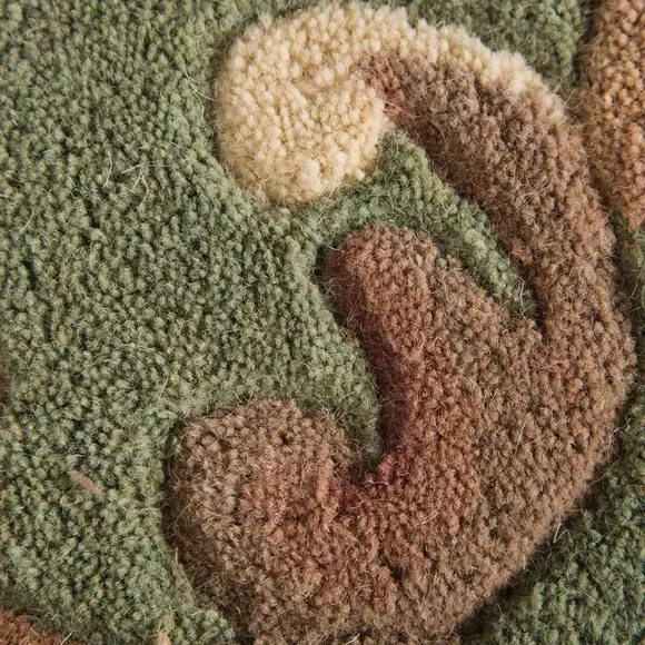 Runner Rug Hand Carved - Red, Wool