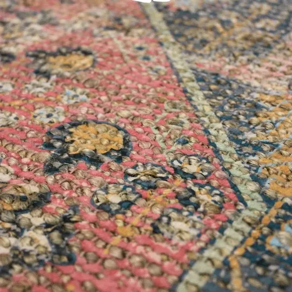 Runner Rug Traditional Design - Pink, Jute