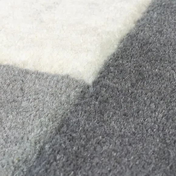 Runner Rug with Abstract Design - Grey, Wool