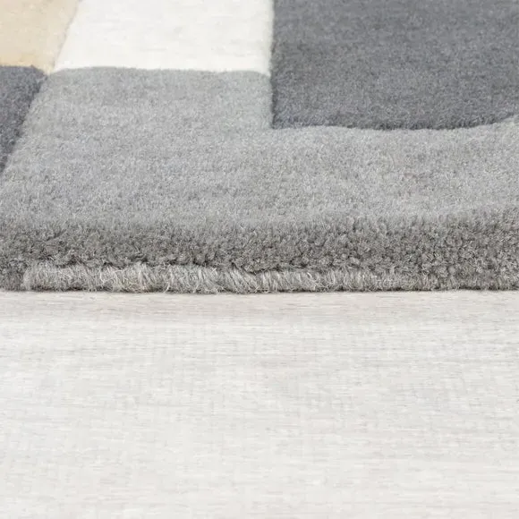 Runner Rug with Abstract Design - Grey, Wool