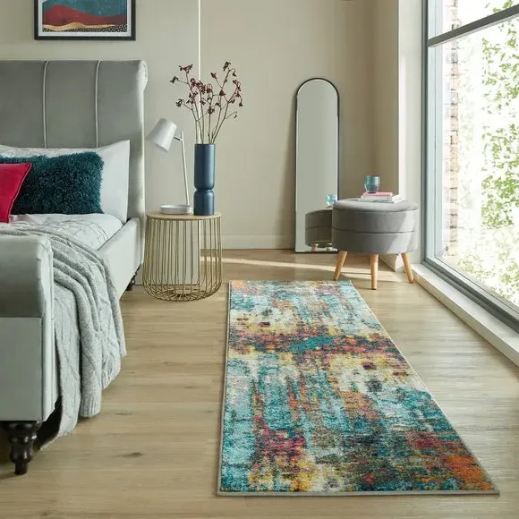 Runner Rug with Abstract Design - Multicoloured image