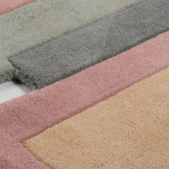 Runner Rug with Abstract Design - Pastel, Wool