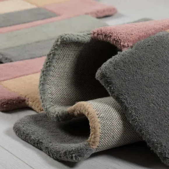Runner Rug with Abstract Design - Pastel, Wool