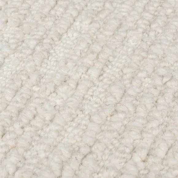 Runner Rug with Boucle Texture - Ivory, Wool