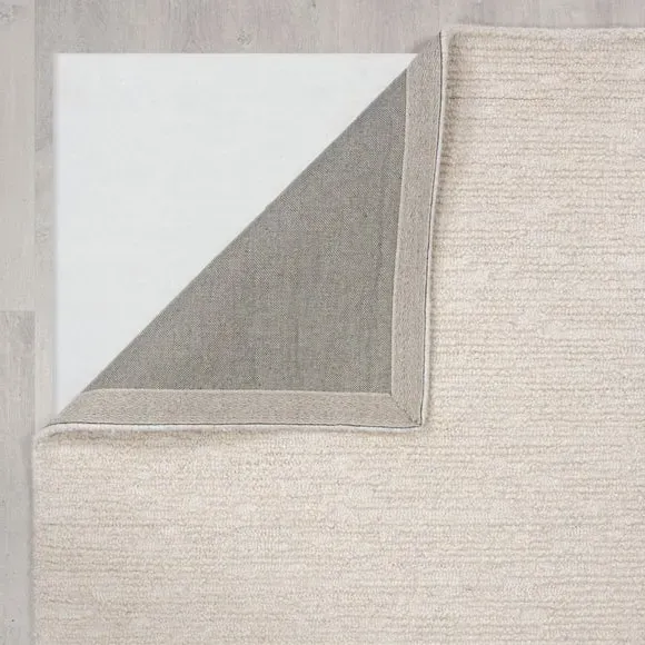 Runner Rug with Boucle Texture - Ivory, Wool