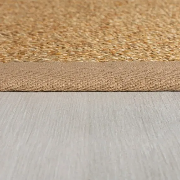 Runner Rug with Cotton Border - Natural, Sisal