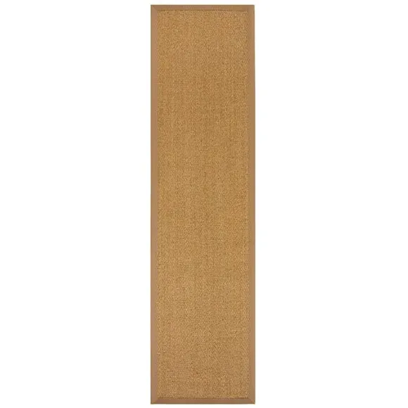 Runner Rug with Cotton Border - Natural, Sisal