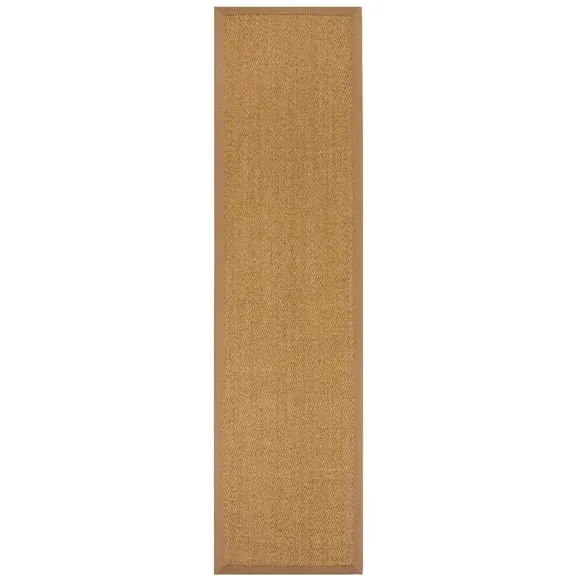 Runner Rug with Cotton Border - Natural, Sisal