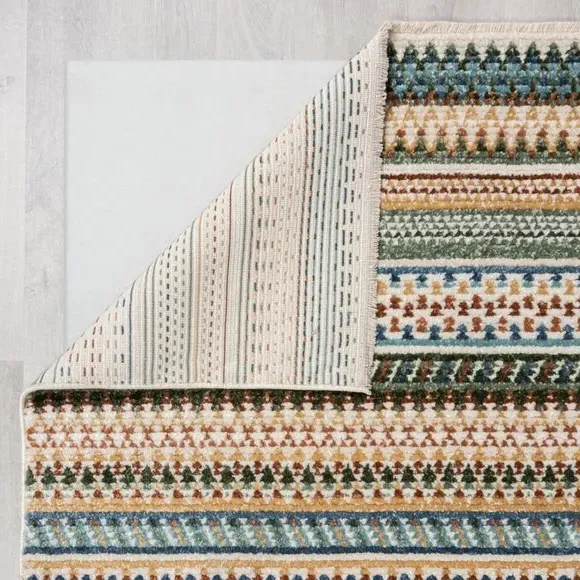 Runner Rug with Fringe - Multicoloured, Polypropylene