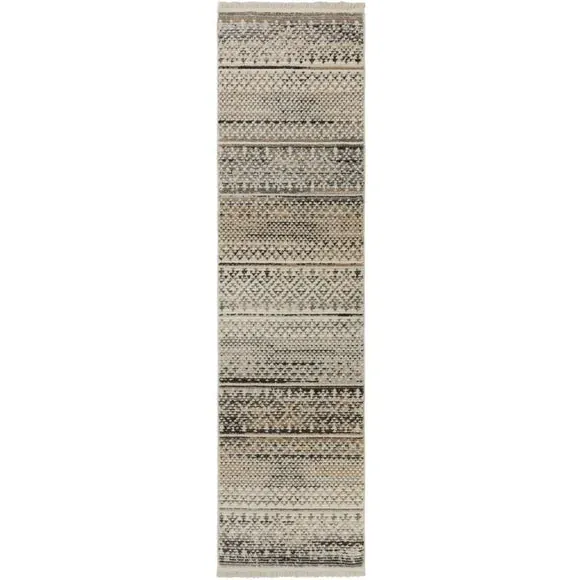 Runner Rug with Fringe - Natural, Polypropylene