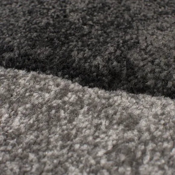 Runner Rug with Hand Carved Design - Black