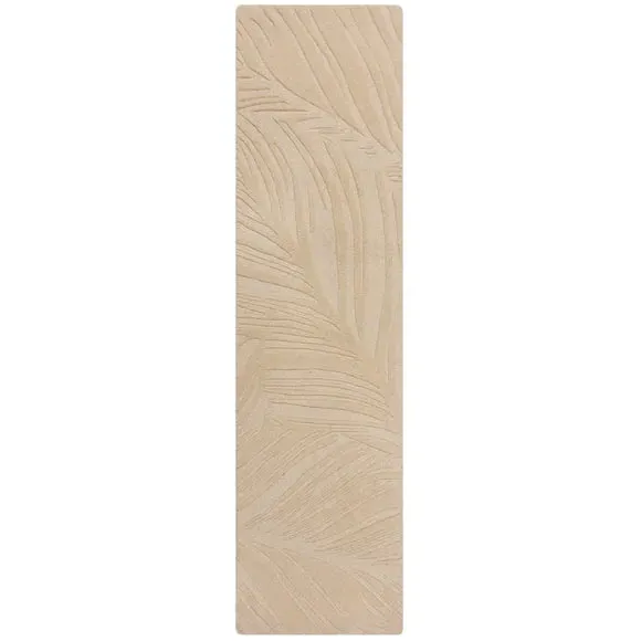 Runner Rug with Leaf Design - Natural, Wool