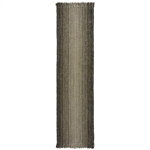 Runner Rug with Ombre Effect - Grey, Jute Wool