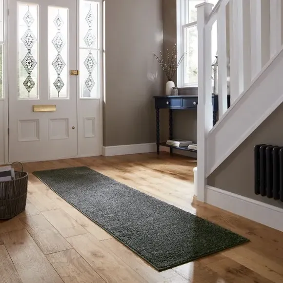 Runner Rug with Soft Pile - Grey, Polyester