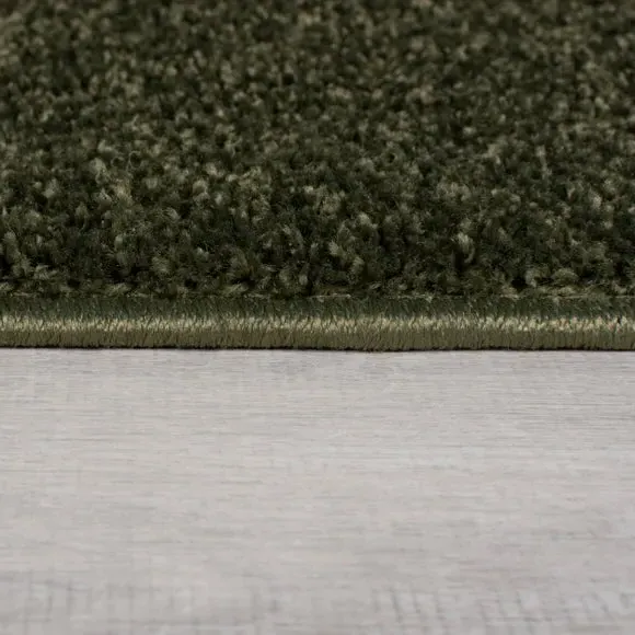 Runner Rug with Soft Pile - Olive, Polyester