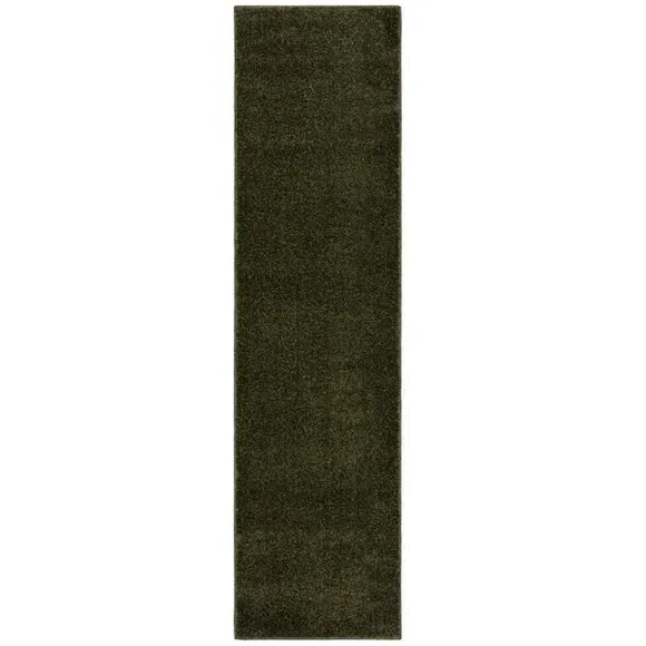 Runner Rug with Soft Pile - Olive, Polyester