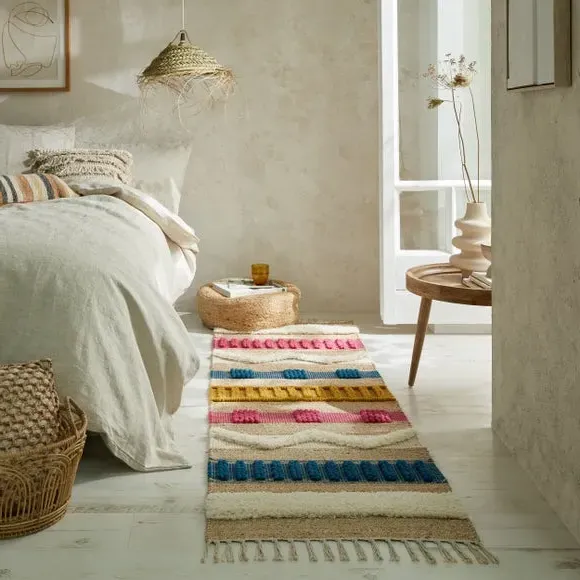 Runner Rug with Tassels - Multi, Jute Blend