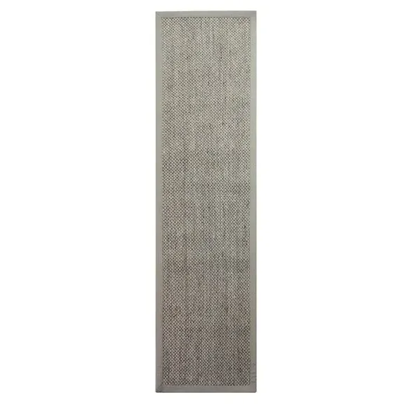 Runner Rug with Textured Border - Light Grey, Sisal image