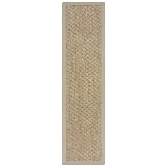 Runner Rug with Textured Border - Natural, Sisal