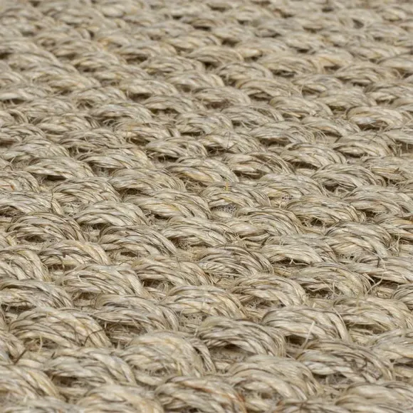 Runner Rug with Textured Border - Natural, Sisal