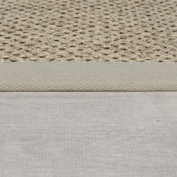 Runner Rug with Textured Border - Natural, Sisal