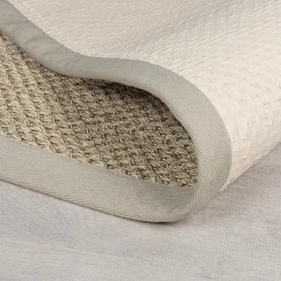 Runner Rug with Textured Border - Natural, Sisal