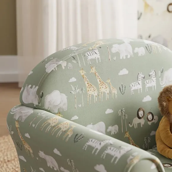 Safari Armchair - Green, Fabric
