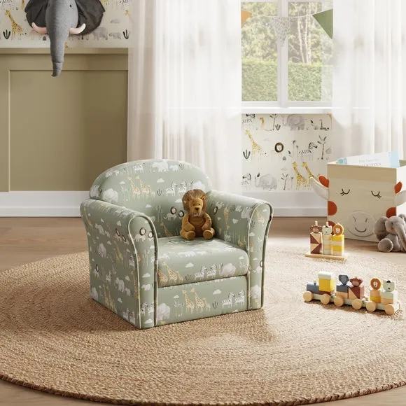 Safari Armchair - Green, Fabric