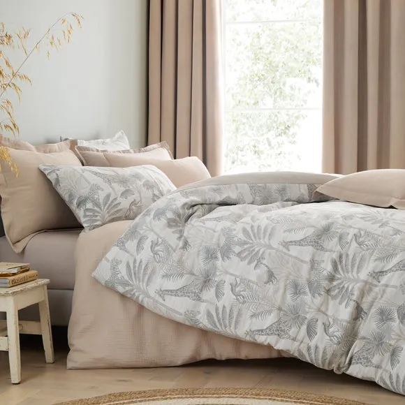 Safari Print Duvet Cover Set - Natural, Polyester