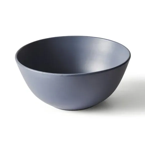 Salad Bowl with Glazed Finish - Blue, Stoneware