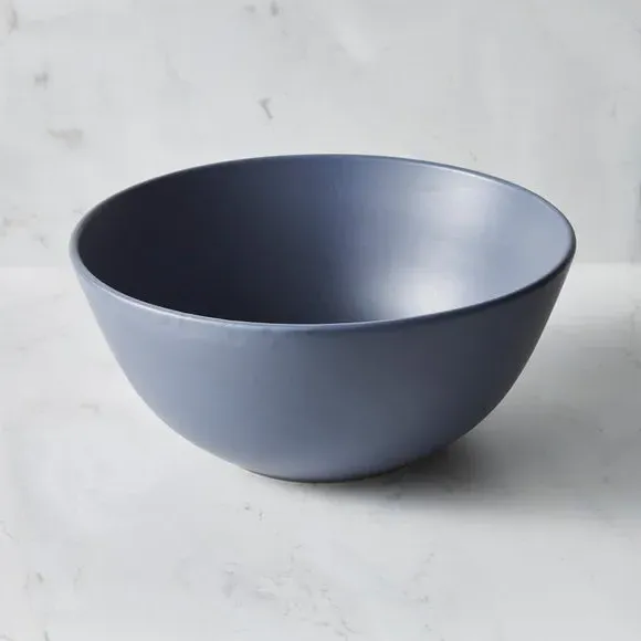 Salad Bowl with Glazed Finish - Blue, Stoneware image