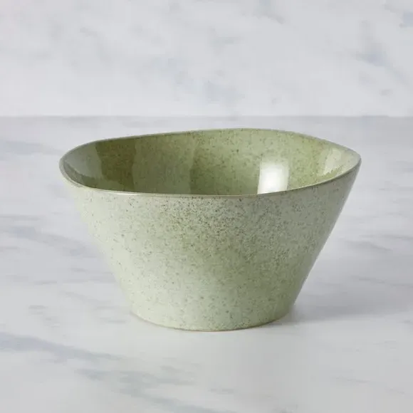 Salad Bowl with Reactive Glaze - Sage, Stoneware image