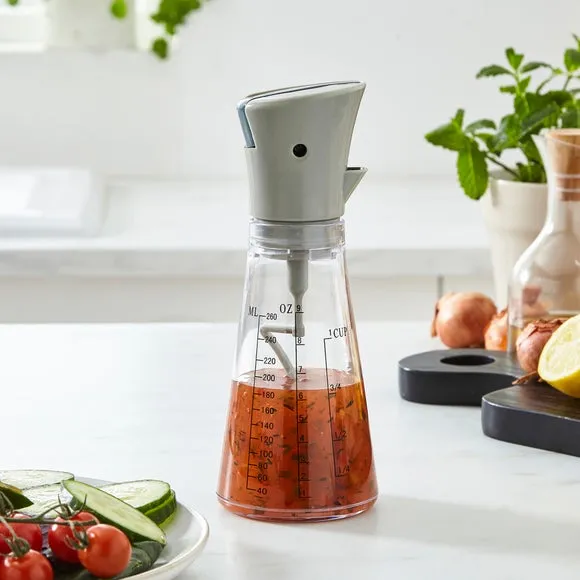 Salad Dressing Bottle with Measurements - Clear image