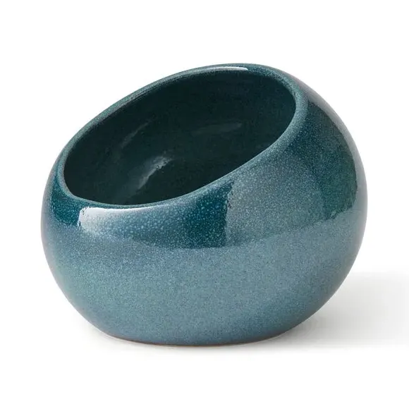 Salt Pig with Reactive Glaze - Blue, Stoneware