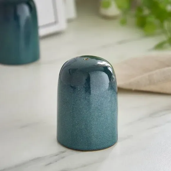 Salt Shaker with Reactive Glaze - Blue, Stoneware