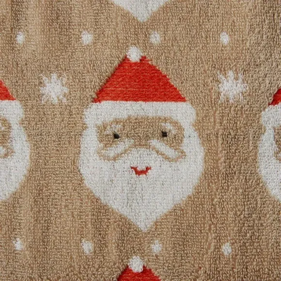 Santa Hand Towel - Brown, Jacquard