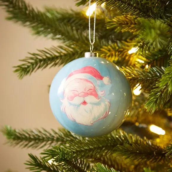 Santa Hanging Decoration - Blue, Decoupage image